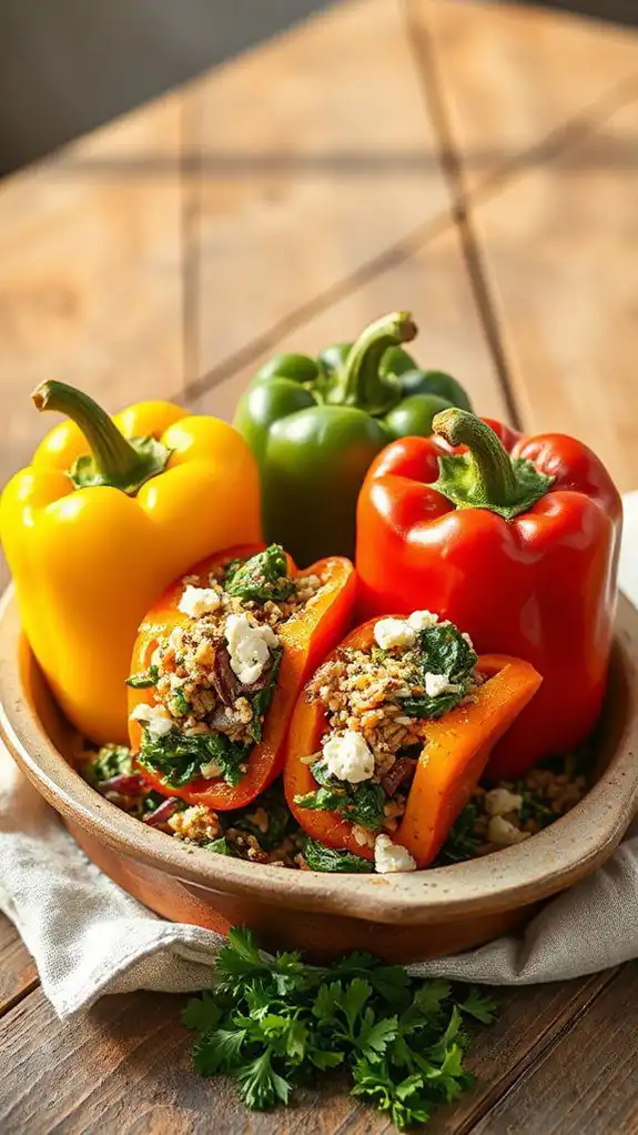 stuffed peppers with spinach stuffed peppers with spinach