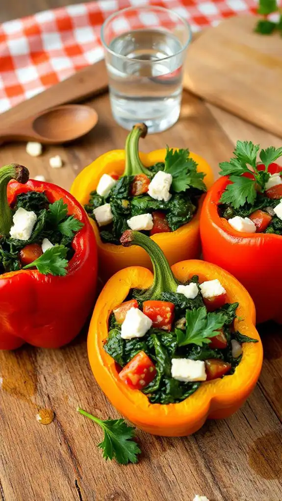 stuffed peppers with spinach
