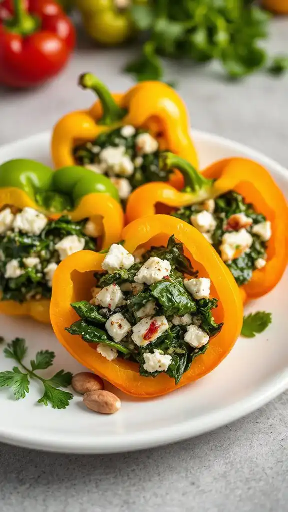 stuffed peppers with spinach
