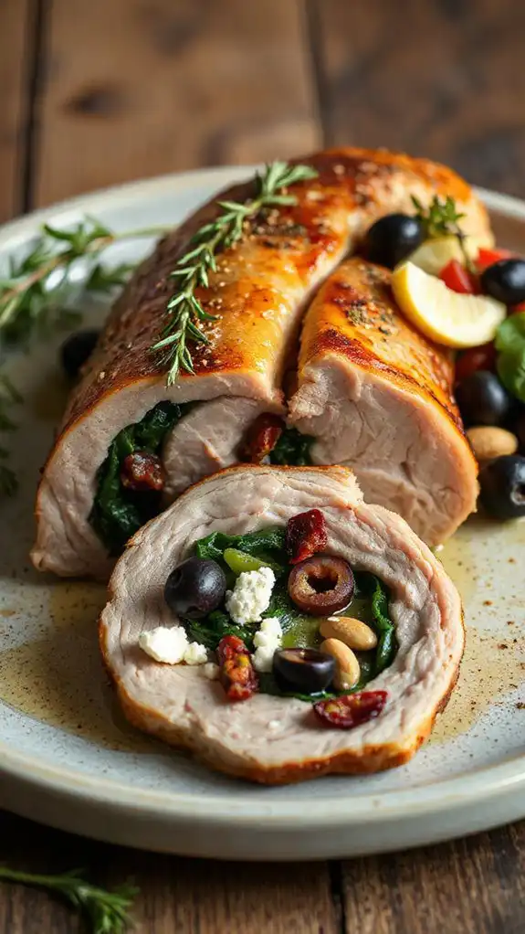 stuffed pork with mediterranean flavors
