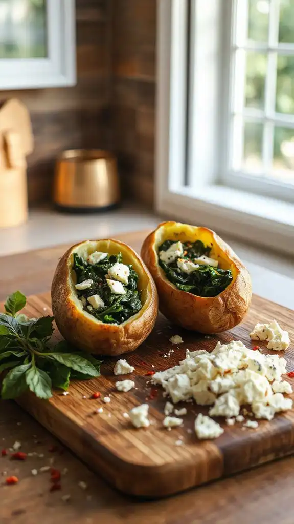 stuffed potatoes with spinach