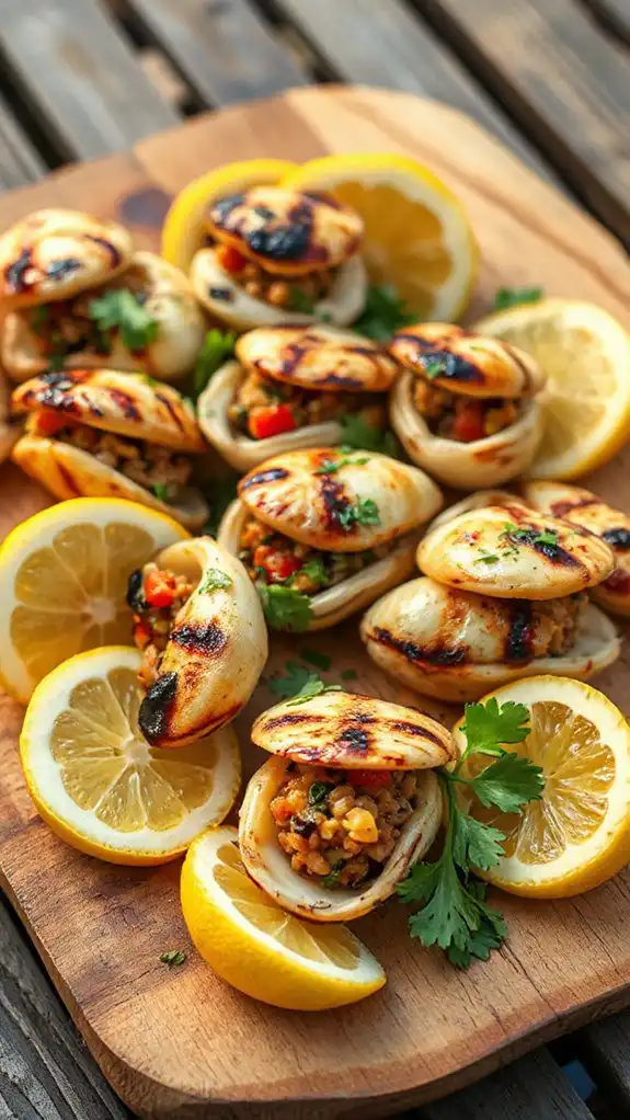stuffed squid with chorizo