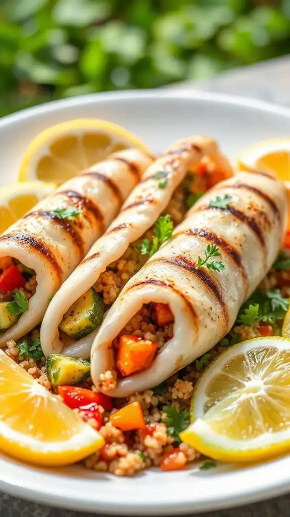 stuffed squid with quinoa