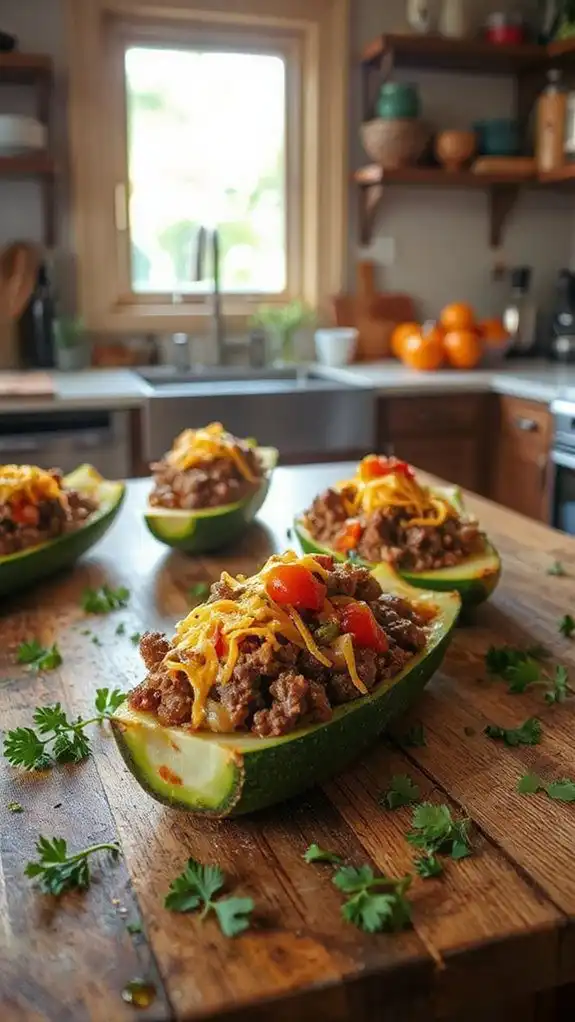 stuffed zucchini with beef