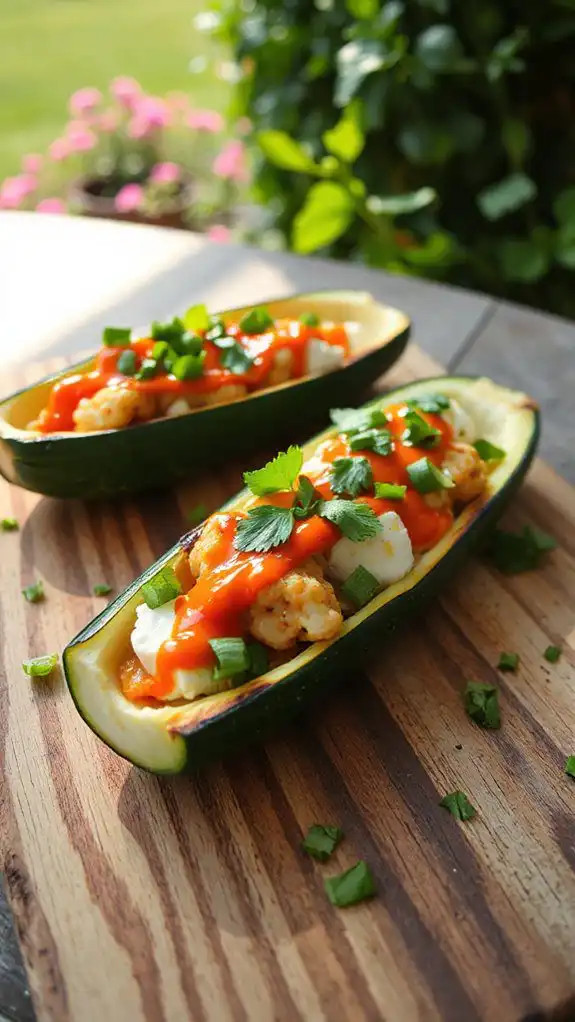 stuffed zucchini with cauliflower