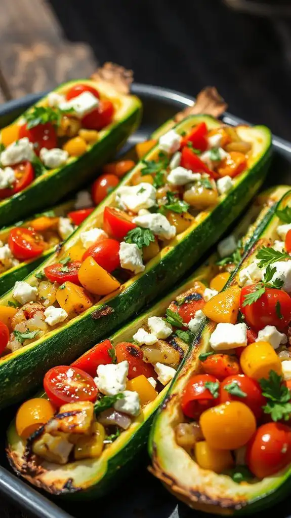 stuffed zucchini with feta