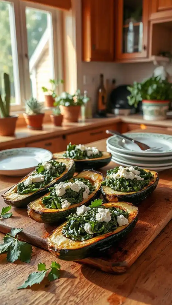 stuffed zucchini with feta