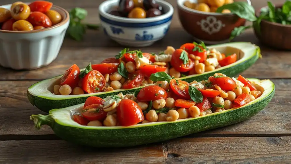 stuffed zucchini with mediterranean flavors