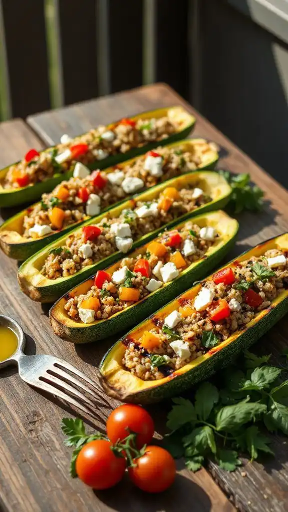 stuffed zucchini with quinoa