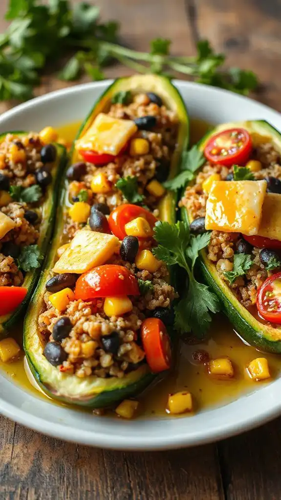 stuffed zucchini with quinoa