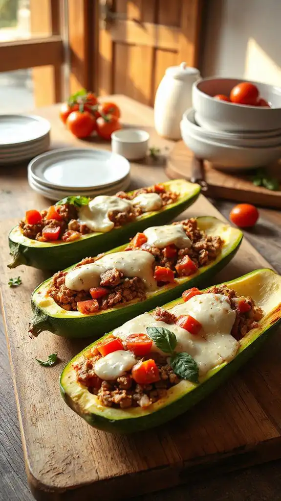 stuffed zucchini with turkey