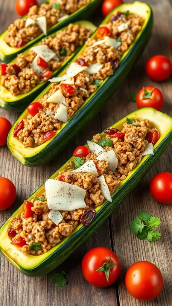 stuffed zucchini with turkey