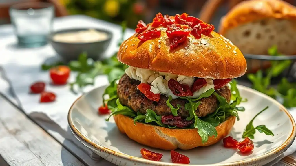 sun dried tomato goat cheese burgers sun dried tomato goat cheese burgers