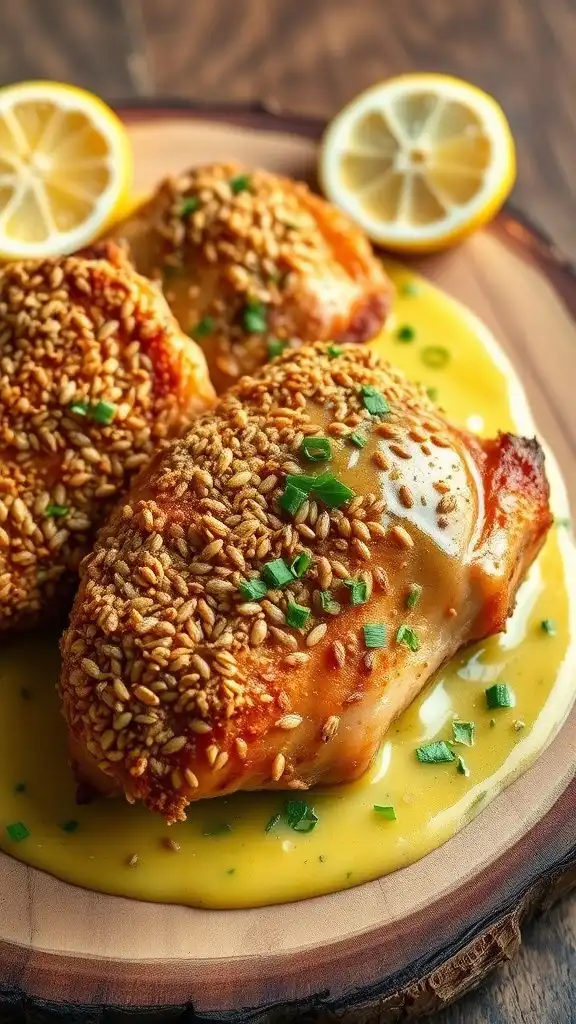 sunflower seed crusted chicken thighs