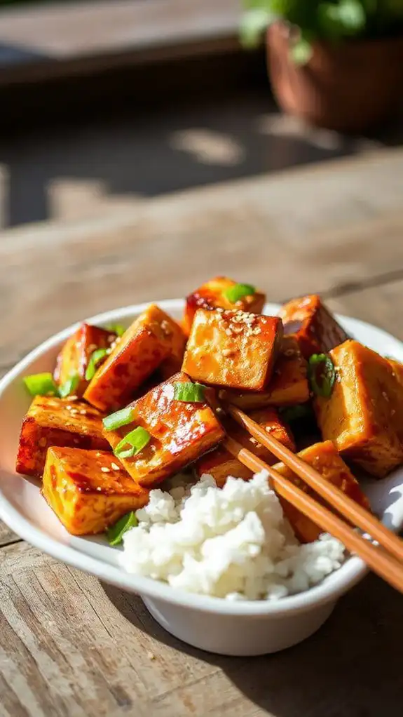 sweet and savory tofu