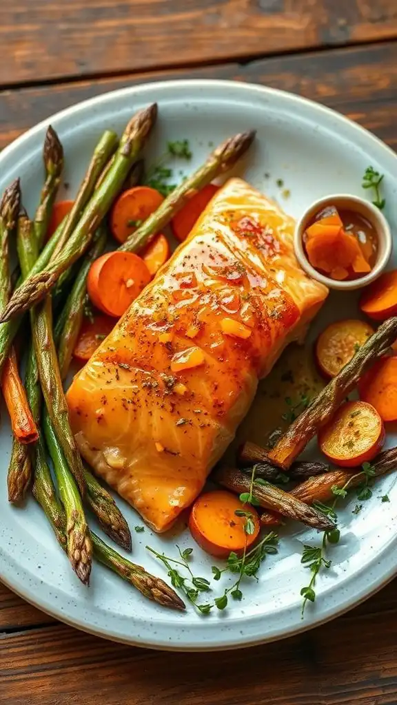sweet apricot glazed salmon