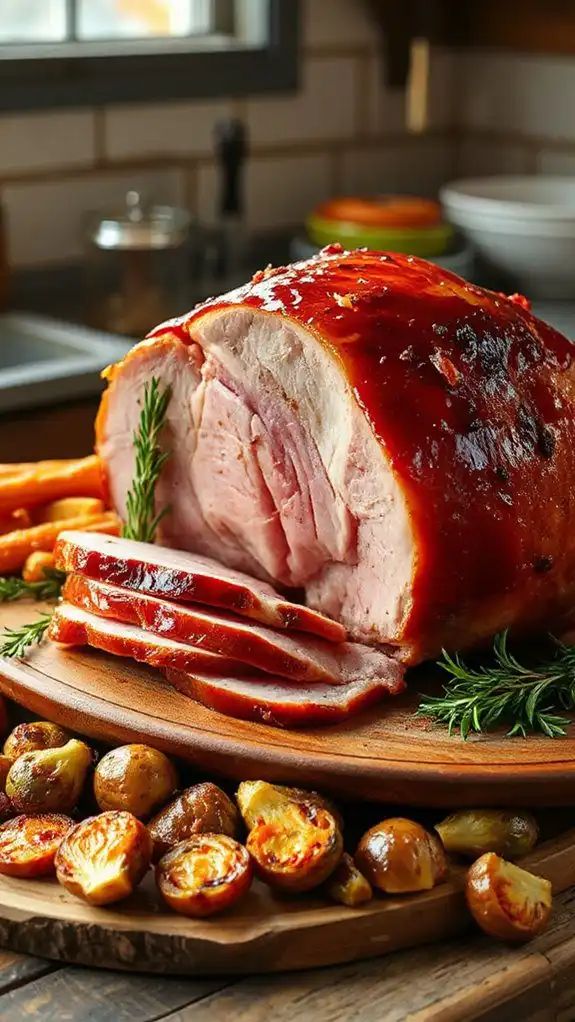 sweet bourbon infused ham