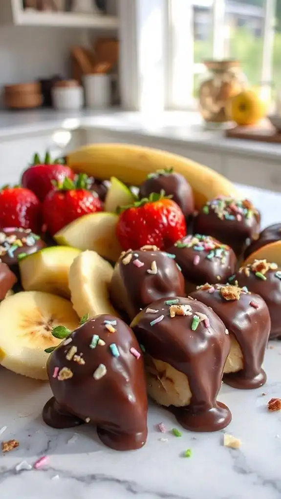 sweet fruit covered chocolate