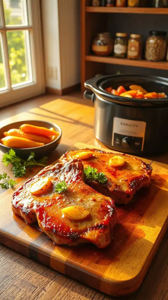 sweet glazed pork chops