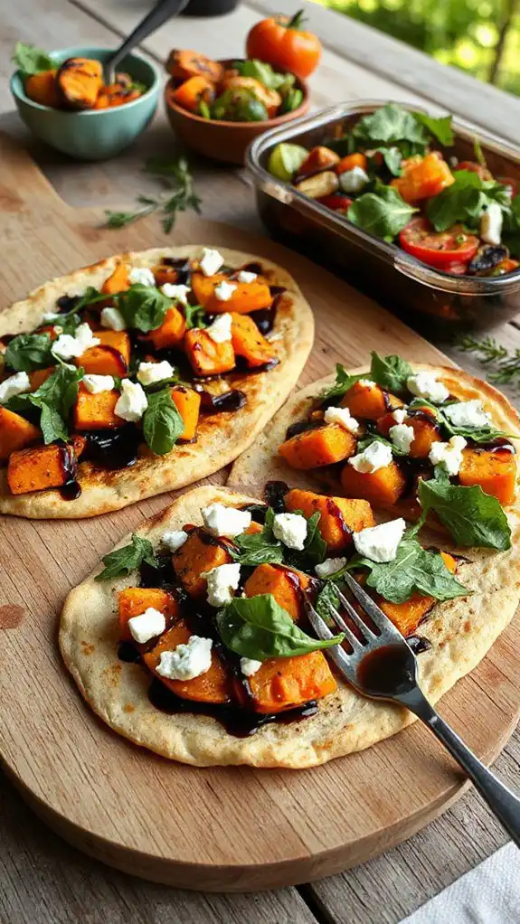 sweet potato arugula flatbread