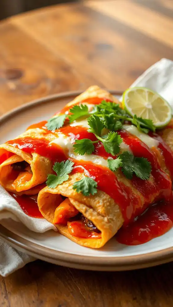sweet potato black bean enchiladas