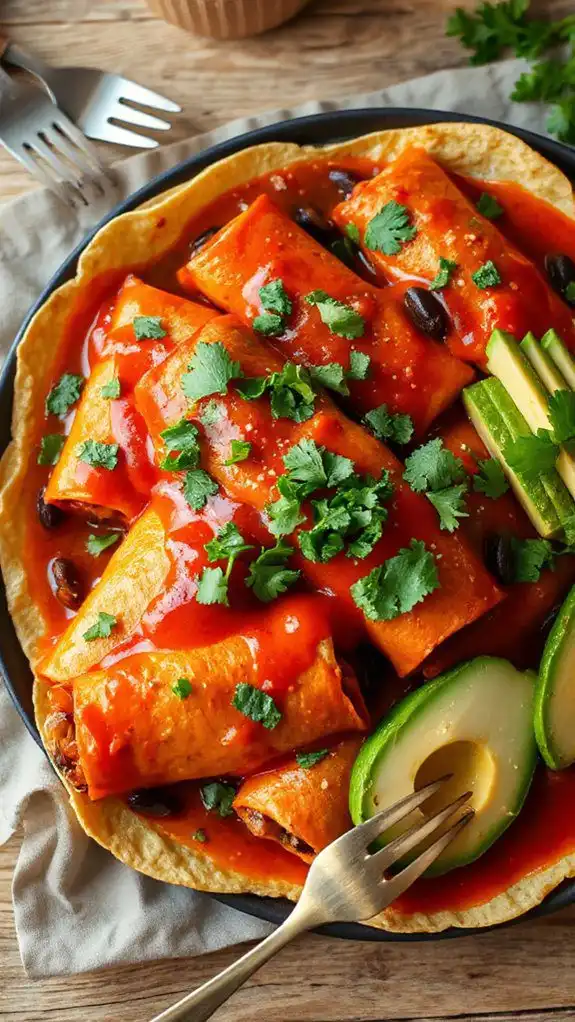 sweet potato black bean enchiladas