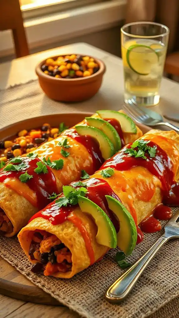 sweet potato black bean enchiladas