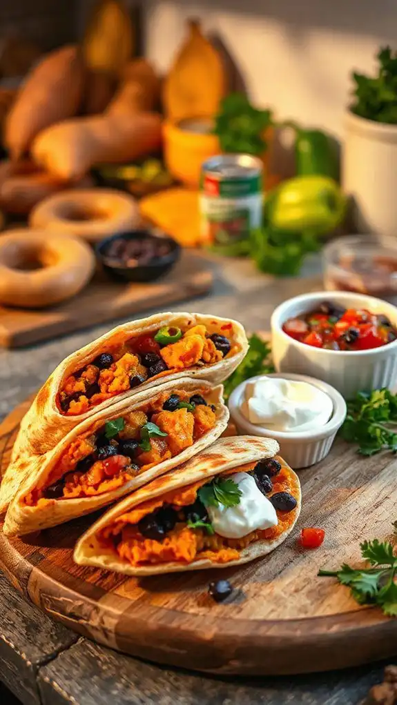sweet potato black bean quesadillas
