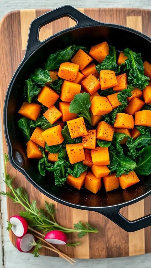 sweet potato kale dish