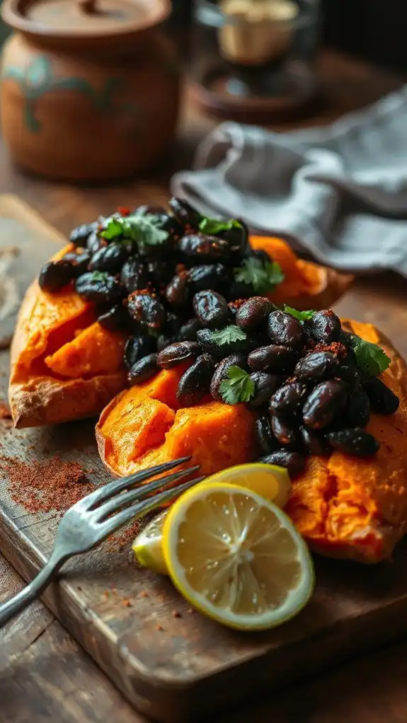 sweet potatoes with beans