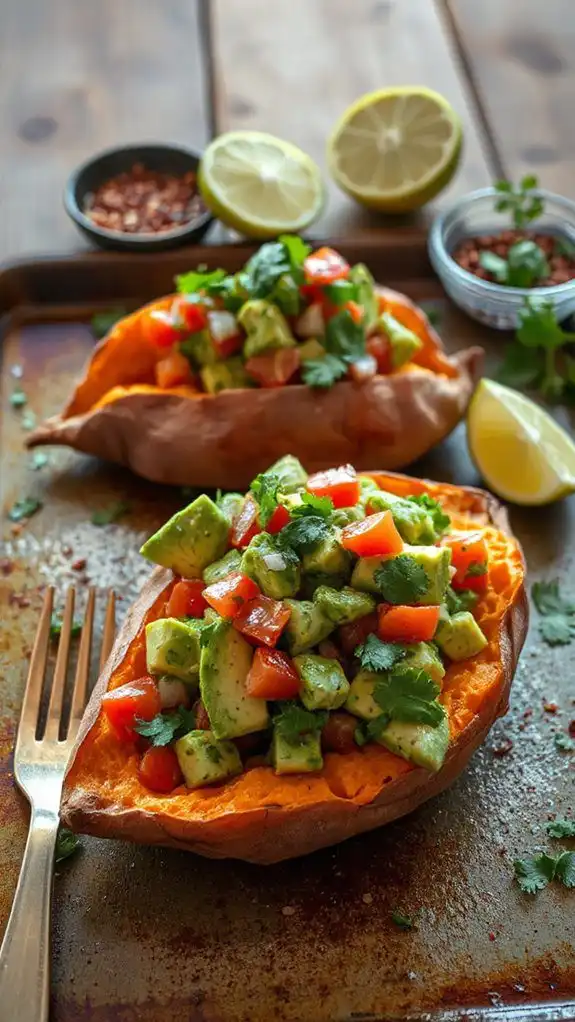 sweet potatoes with salsa
