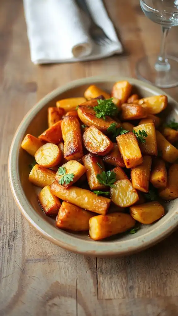 sweet roasted parsnip dish sweet roasted parsnip dish
