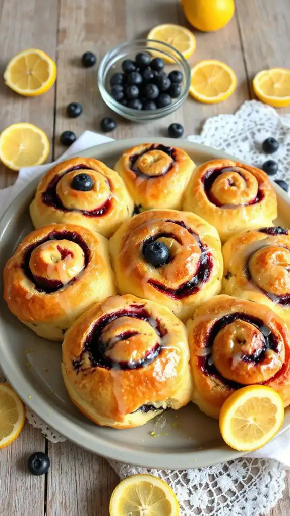 sweet rolls with blueberries