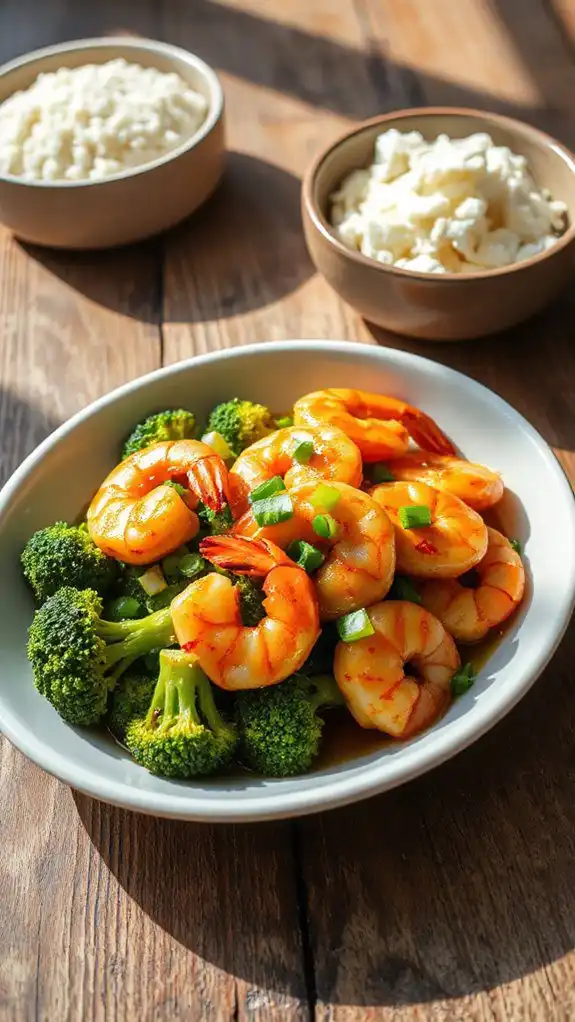 sweet shrimp and broccoli