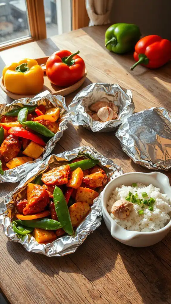 szechuan chicken veggie foil