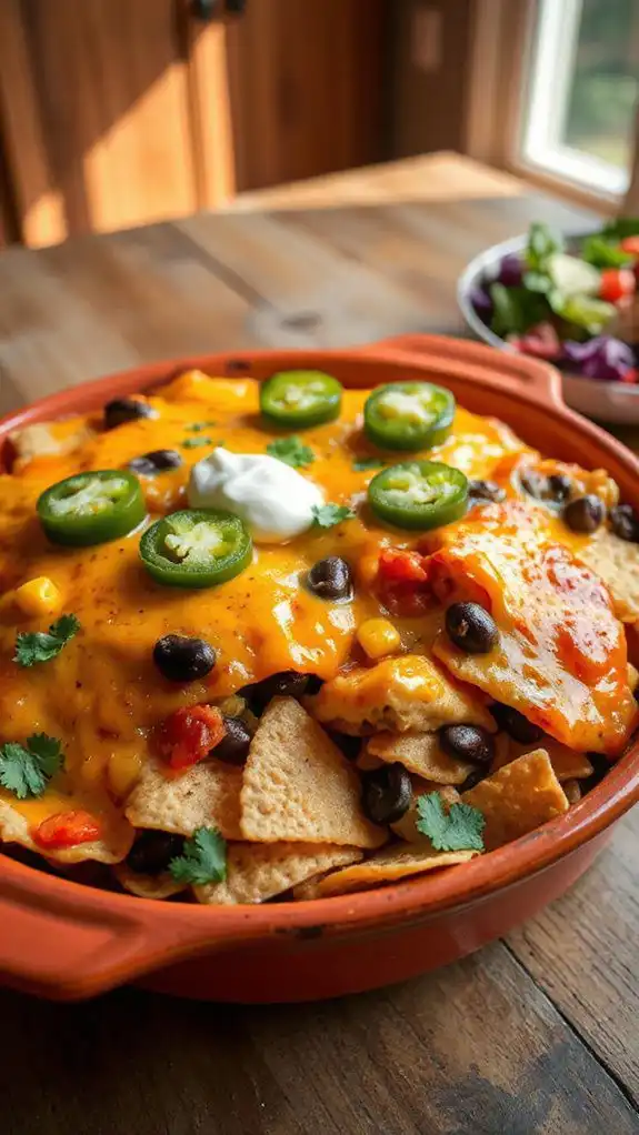 taco casserole with chips