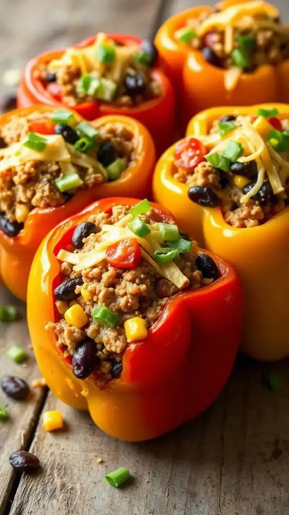 taco filled bell pepper dish