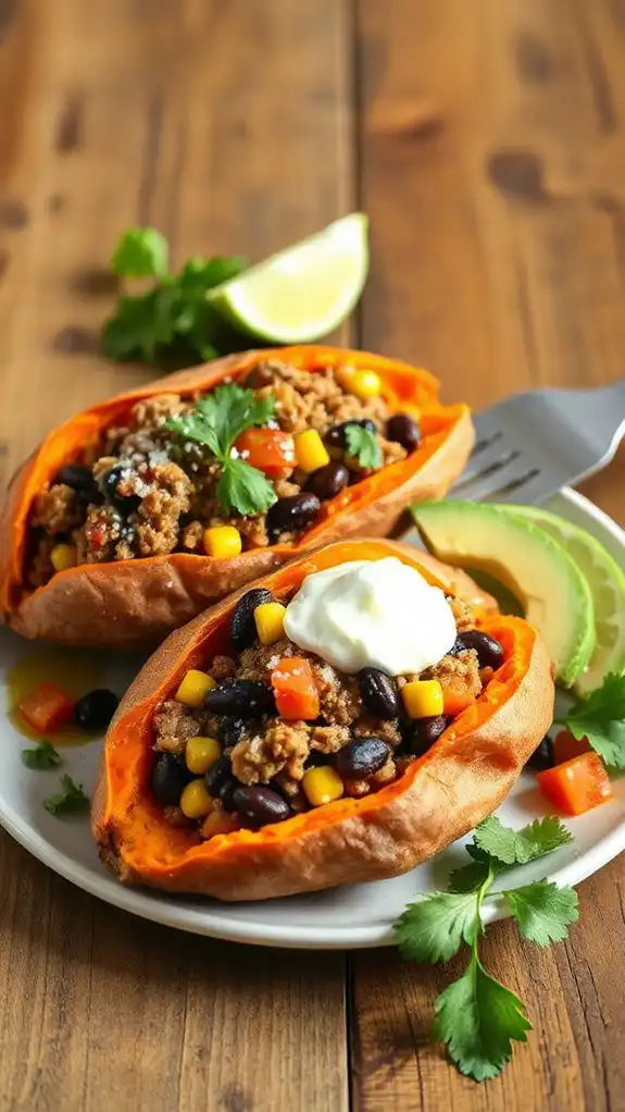 taco filled sweet potatoes recipe