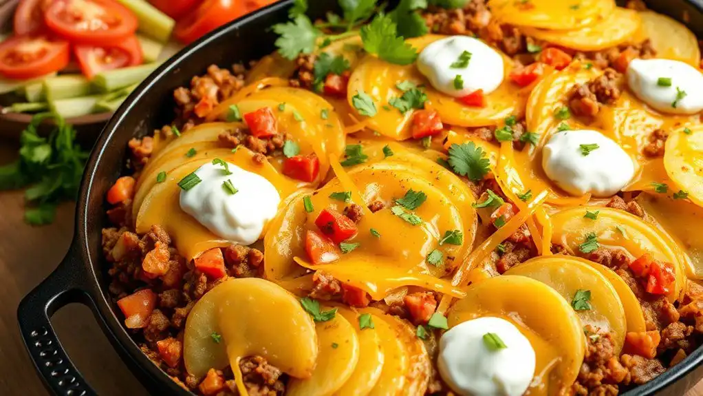 taco flavored hamburger potato casserole