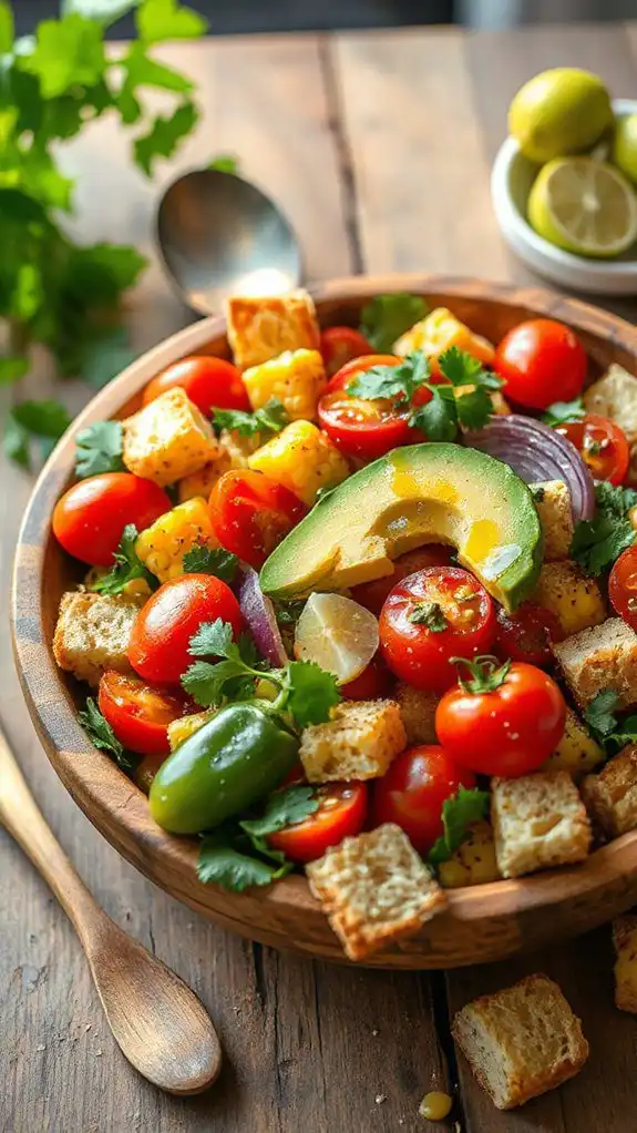 taco inspired bread salad