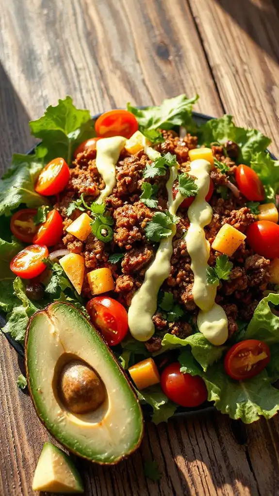 taco salad with avocado
