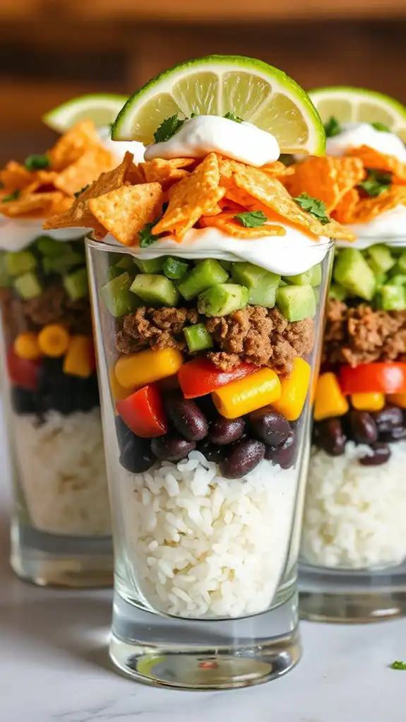 taco themed layered dinner dish