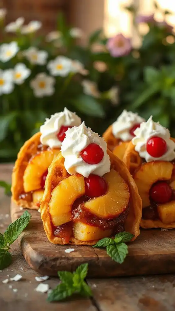 taco with pineapple topping