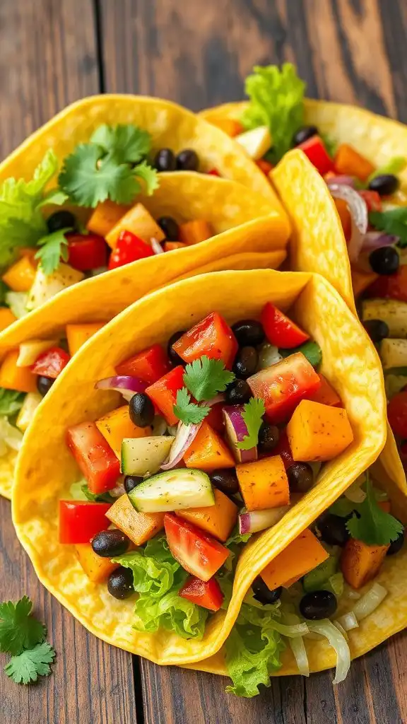 tacos filled with vegetables