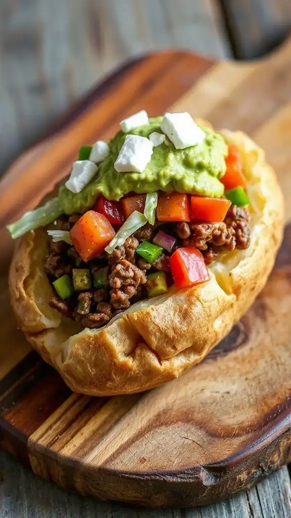 tacos inside baked potatoes