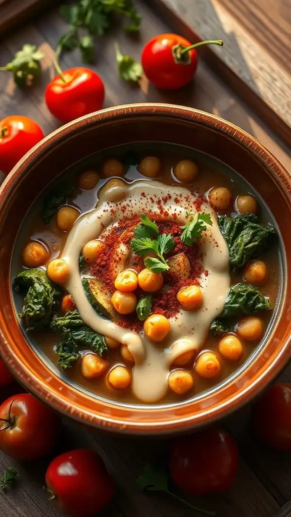 tahini and chickpea dish