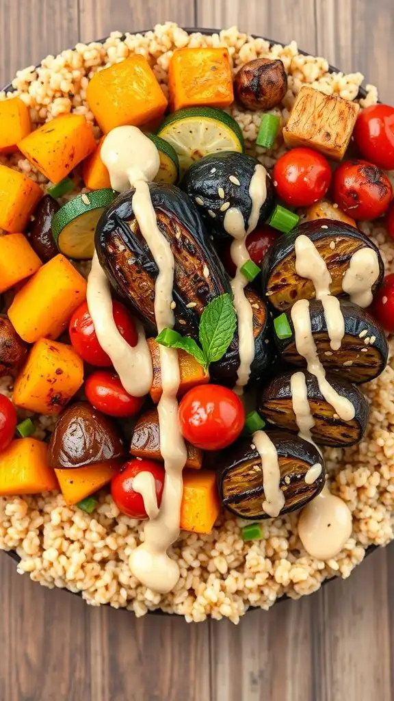 tahini roasted vegetable bowl