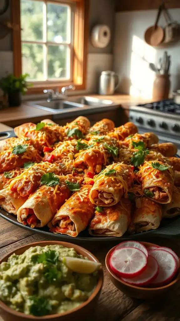tasty chicken filled tortillas