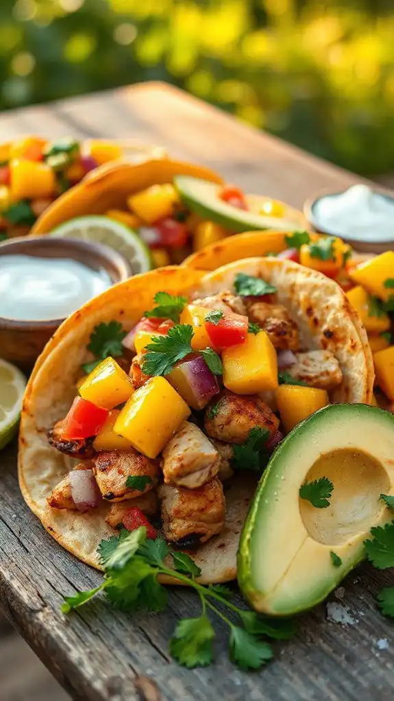 tasty tacos with mango