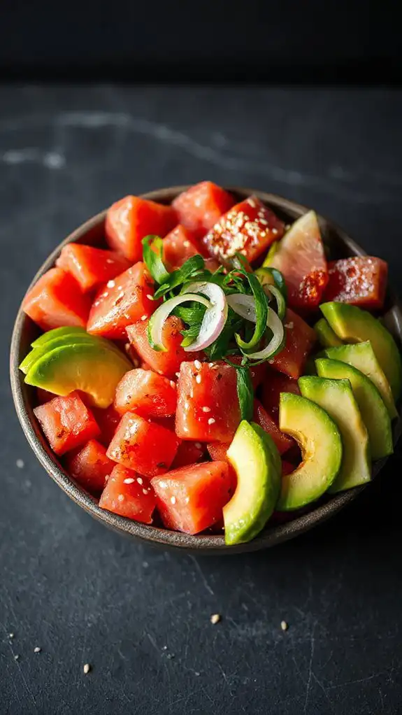 tasty watermelon tuna bowl